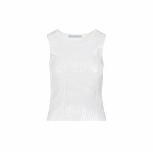 Ermanno Scervino Women's Tank Top in Metallic | Size Medium | D441L303CTNLT