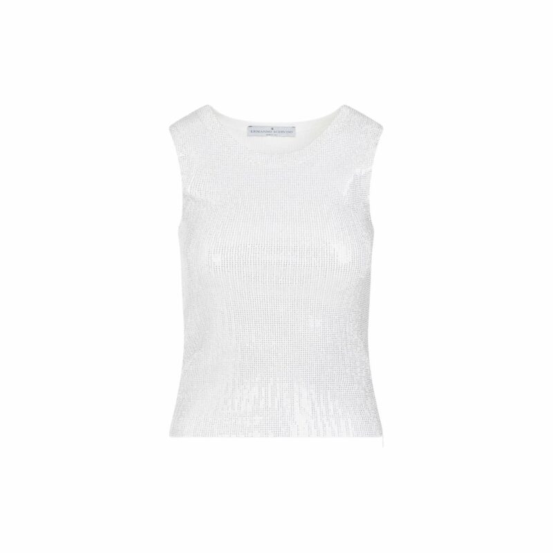 Ermanno Scervino Women's Tank Top in Metallic | Size Medium | D441L303CTNLT