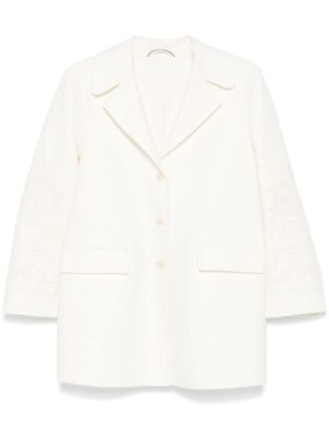 Ermanno Scervino Women's Wool Single-Breasted Coat in White | Size 42 | D456D303RHNG14800