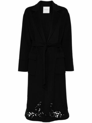 Ermanno Women's Wool Midi Coat in Black | Size 38 | D45ED014REY5MF099