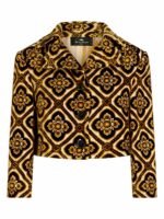 Etro Women's Velvet Cropped Jacket in Brown | Size 40 | 115010563