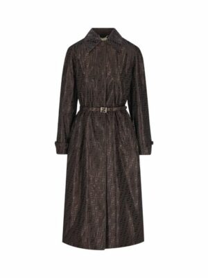 Fendi Women's Ff Jacquard Trench Coat in Brown | Size 40 | FF8998AM3U Color F0TU7