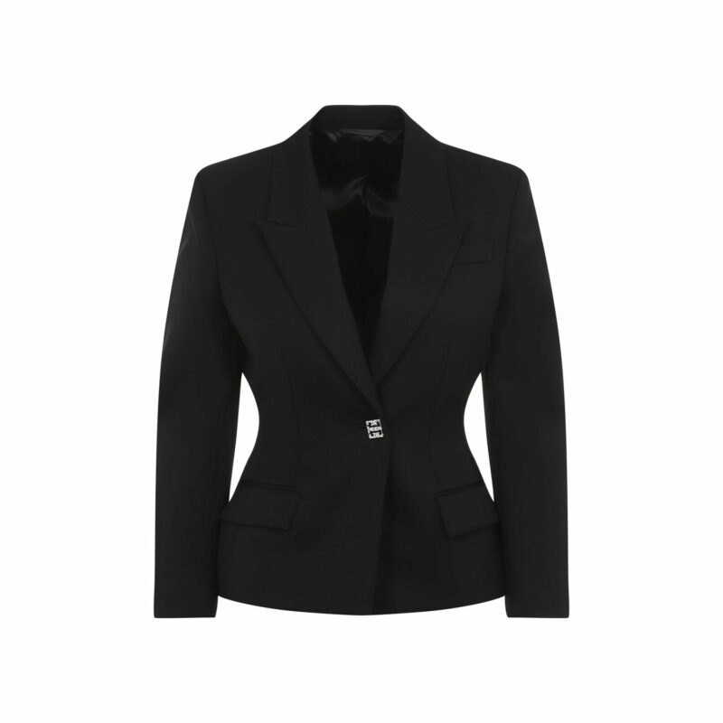 Givenchy Women's 4G Liquid Wool Jacket in Black | Size 34 | BW30JM15CT