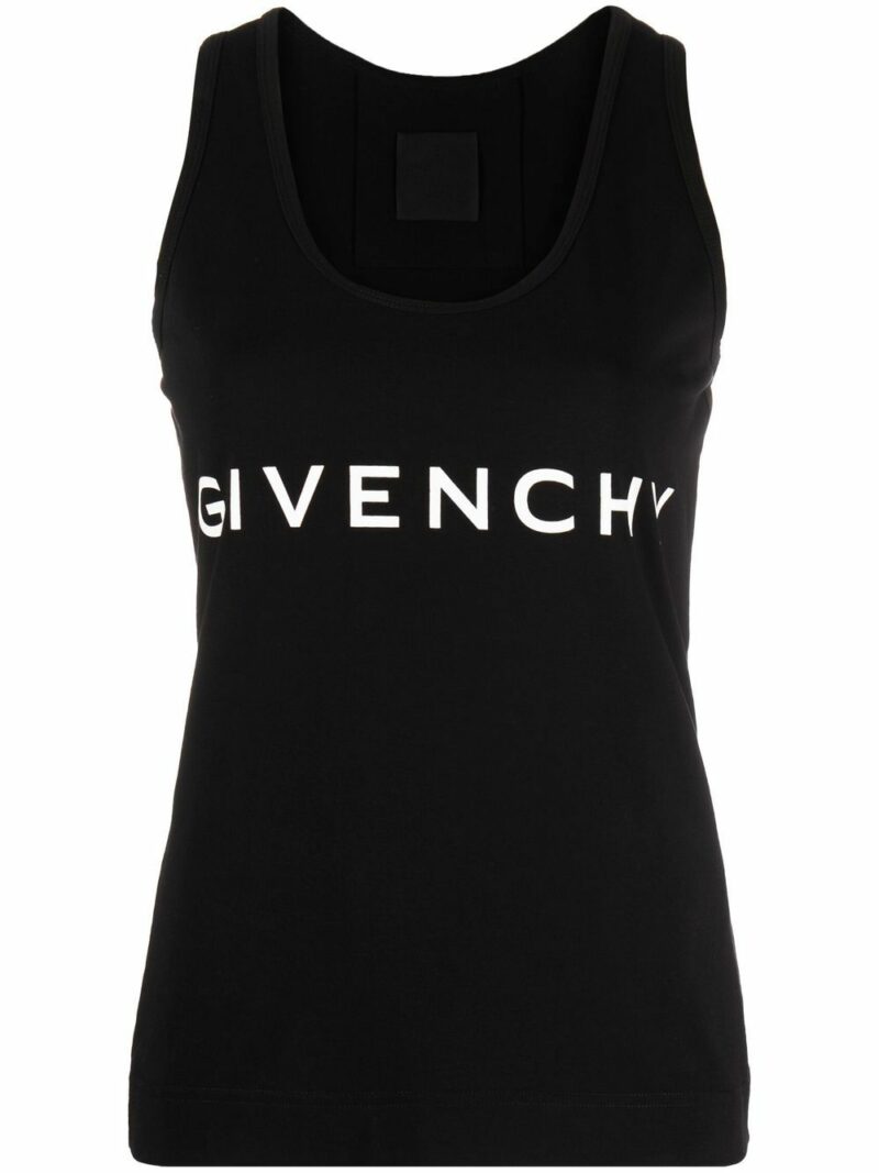 Givenchy Women's Logo Cotton Tank Top in Black | Size Medium | BW70AZ3YAC