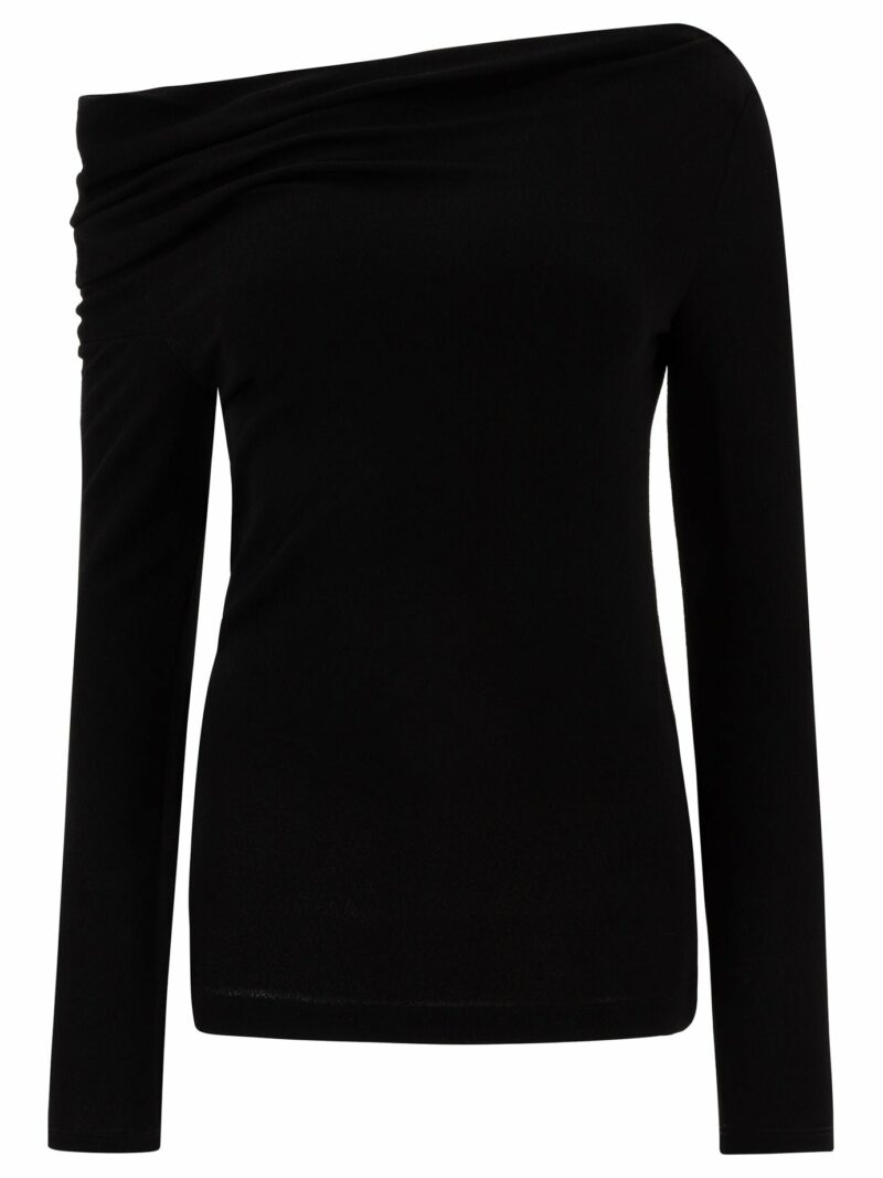 Givenchy Women's Top With Draped Collar Top in Black | Size 36 | BW61BL316L001