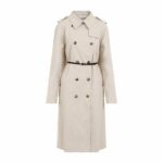 Givenchy Women's Voyou Beige Trench Coat Black Belt in Eggshell | Size 38 | BW00P815MB297297