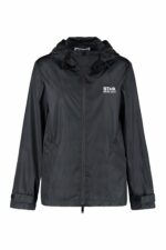 Golden Goose Women's Daris Technical Fabric Hooded Jacket in Black | Size 38 | GWP01032P000596 Color 80203