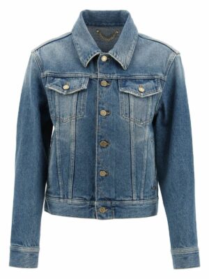 Golden Goose Women's Short Denim Jacket in Blue | Size 42 | GWP00846P000621