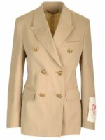 Golden Goose Women's Wool Gabardine Jacket in Beige | Size 40 | GWP00829P001267