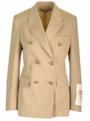 Golden Goose Women's Wool Gabardine Jacket in Beige | Size 40 | GWP00829P001267