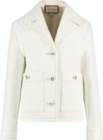 Gucci Women's Canvas Jacket in White | Size 42 | 723630XDB9V Color 9011