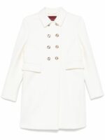 Gucci Women's Wool Double-Breasted Coat in White | Size 46 | 789891