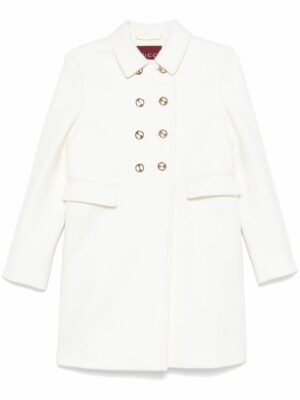 Gucci Women's Wool Double-Breasted Coat in White | Size 46 | 789891