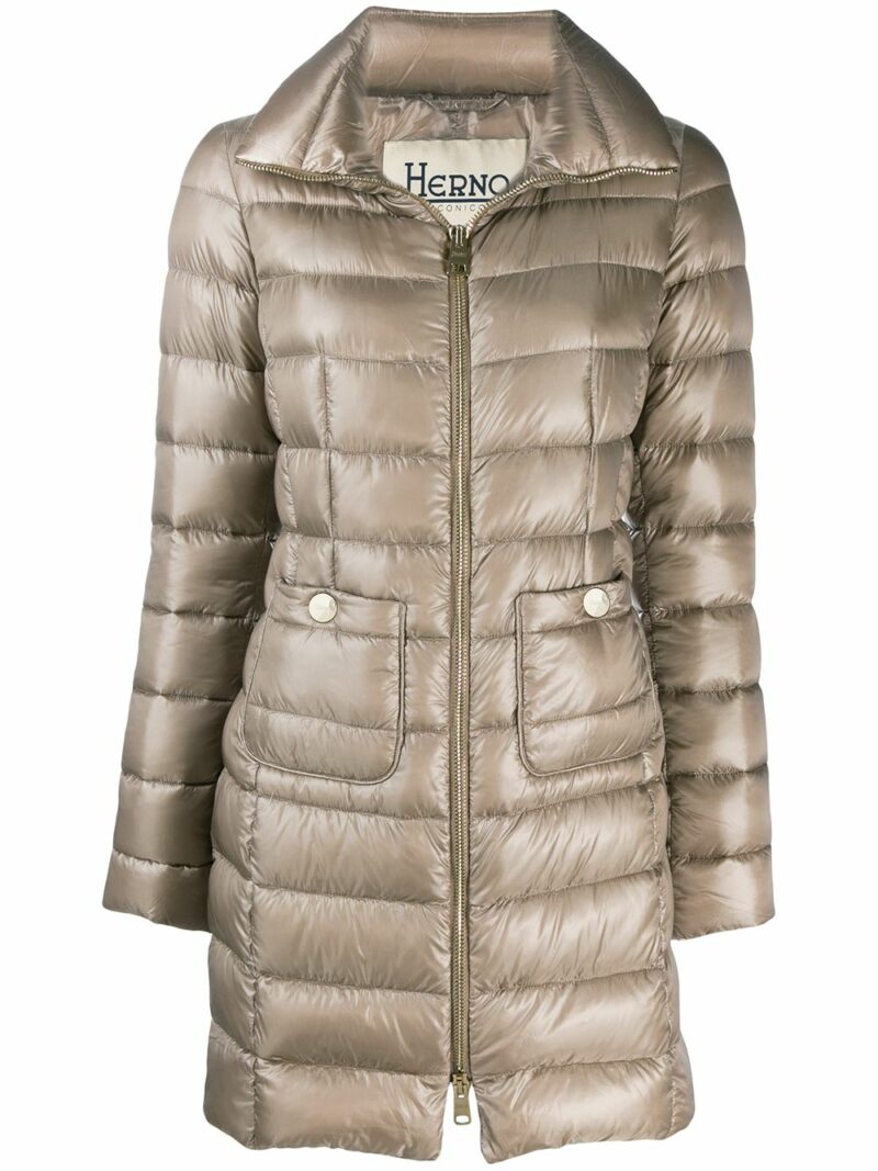 Herno Women's Maria Midi Down Jacket in Dove Grey | Size 38 | PI0002DIC12017Z2600