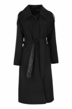 Herno Women's Reversible Coat In Wool And Nylon Blend in Black | Size 40 | CA000531D