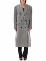 Isabel Marant Etoile Women's Lexana Coat in Black Ecru | Size 36 | 24AMA0285FAB3D05E Color BKEC