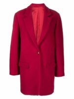 Isabel Marant Women's Wool Cashmere Single Breasted Coat in Raspberry | Size 34 | MA0034FA Color A3D19I40RY