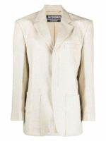 Jacquemus Women's La Veste D'homme Blazer Jacket in Beige | Size 38 | 213JA101