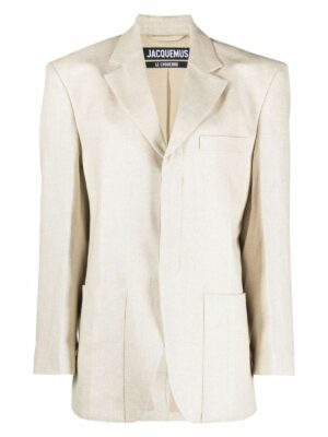 Jacquemus Women's La Veste D'homme Blazer Jacket in Beige | Size 38 | 213JA101