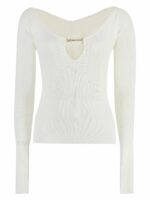 Jacquemus Women's Pralù Knitted Viscosa-Blend Top in White | Size 36 | 24E241KN3572358 Color 110