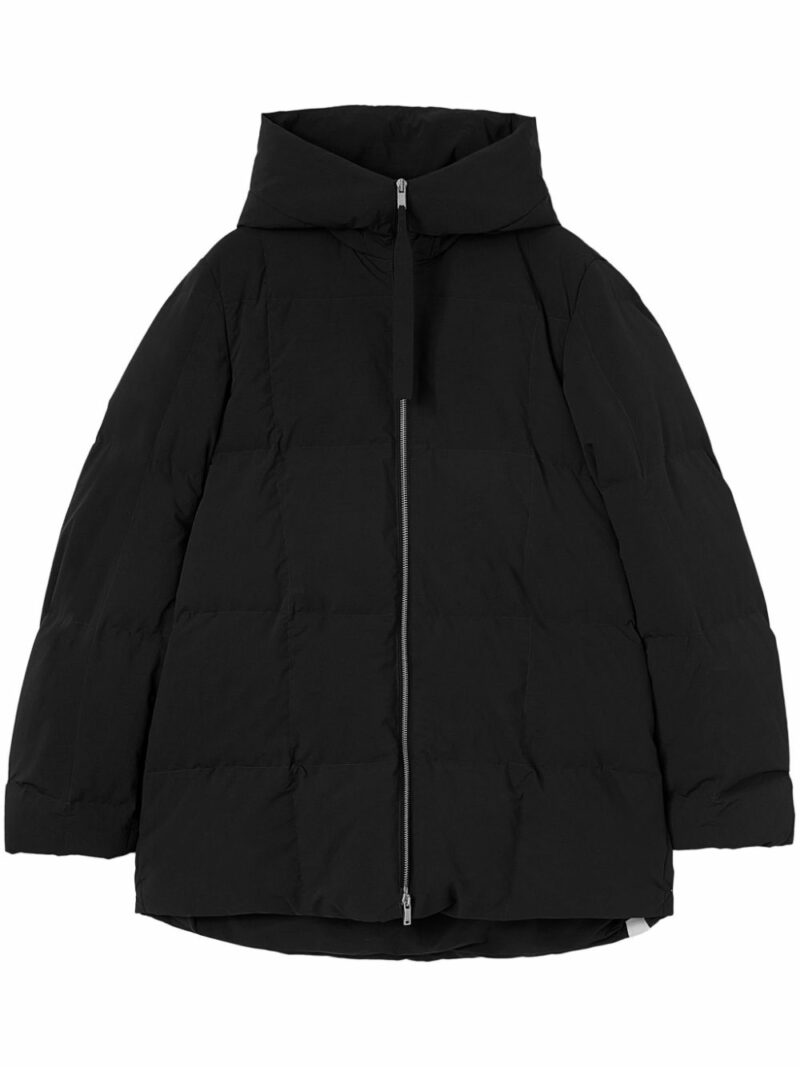 Jil Sander Women's Padded Design Quilted Classic Hood Jacket in Black | Size 36 | J40AF0014J70008001