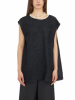 Junya Watanabe Women's Top Con Collana Di Perle Top in Black | Size Small | HJMB005S24 Color Black