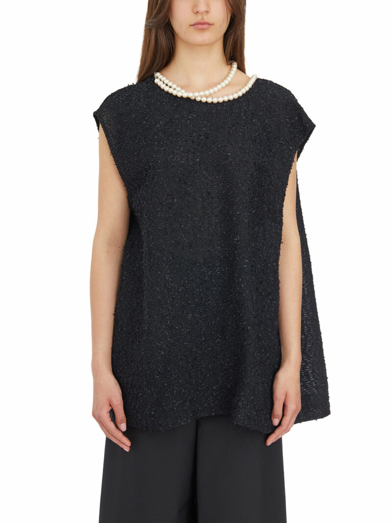 Junya Watanabe Women's Top Con Collana Di Perle Top in Black | Size Small | HJMB005S24 Color Black