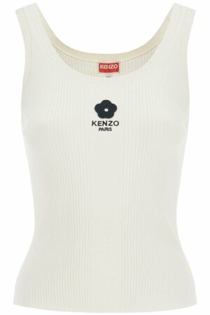 Kenzo Women's Boke 2.0 Ribbed Tank Top in White | Size XS | FE62PU4733LG