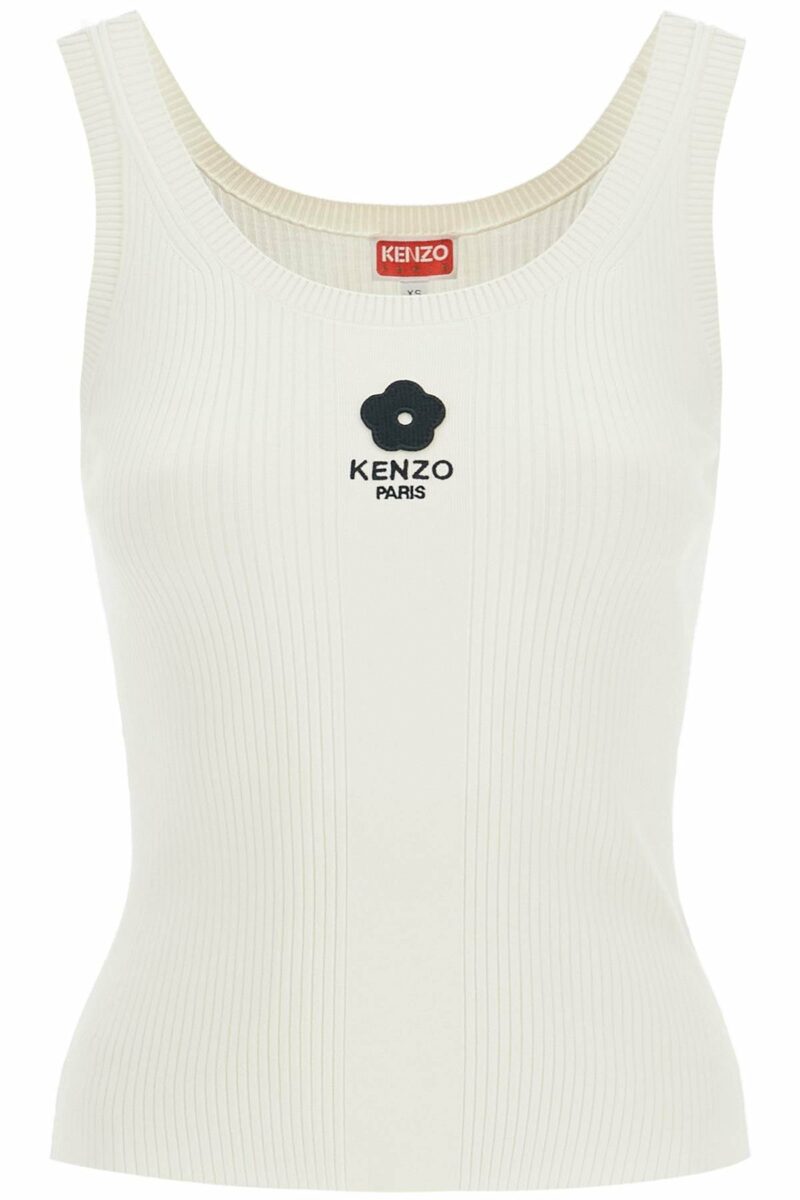 Kenzo Women's Boke 2.0 Ribbed Tank Top in White | Size XS | FE62PU4733LG