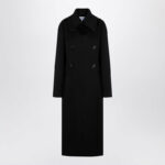 Loewe Women's Wool Double-Breasted Coat in Black | Size 36 | S540Y01XA7WO