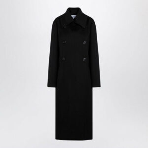 Loewe Women's Wool Double-Breasted Coat in Black | Size 36 | S540Y01XA7WO