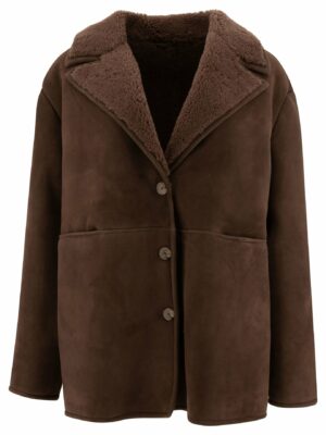 Loulou Studio Women's "cirebo" Shearling Jacket in Brown | Size Medium | CIREBOTAUPE