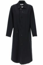 Maison Margiela Women's Cotton Coat With Laminated Trim Details in Black | Size 40 | S51AH0196S78506