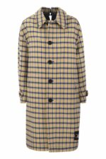 Marni Women's Reversible Wool Coat With Check Pattern in Yellow/Blue | Size 40 | SPMA0217B0UTWA13