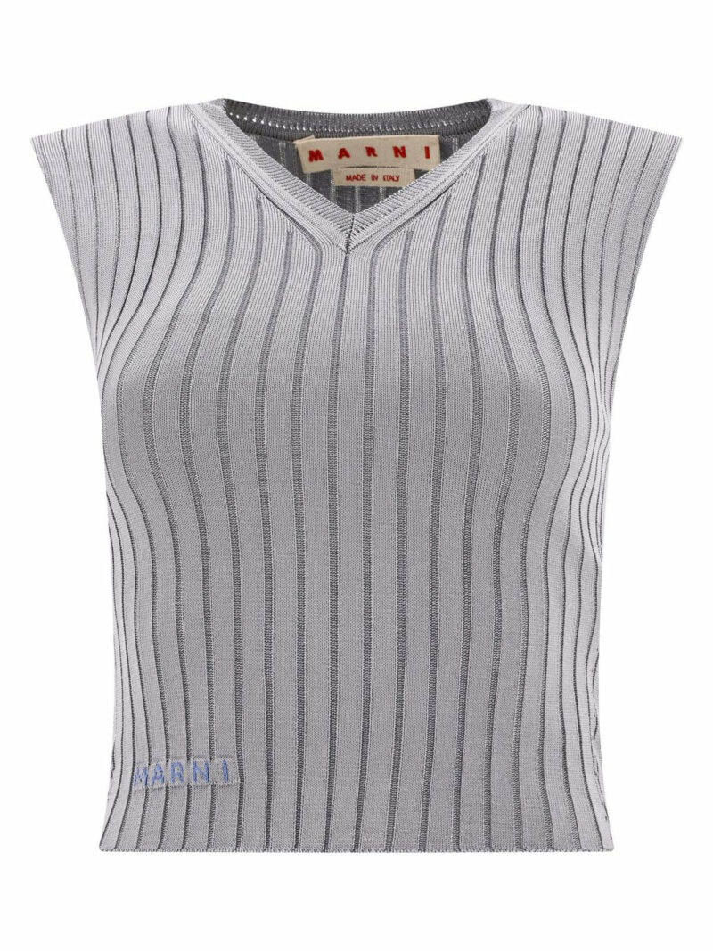 Marni Women's Ribbed Tank Top in Grey | Size 42 | CVMD0121A0UFV22200N30