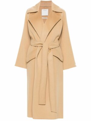 Max Mara Sportmax Women's Cashmere Robe Coat in Nude & Neutrals | Size 40 | ORENSE