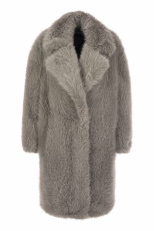 Max Mara Sportmax Women's Manico - Coat In Faux Fur in Grey | Size XS | 2422906012600