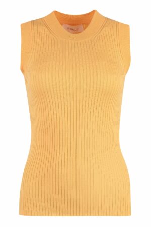 Max Mara Sportmax Women's Nido Cotton Tank Top in Orange | Size Large | NIDO2323610131600 Color 002