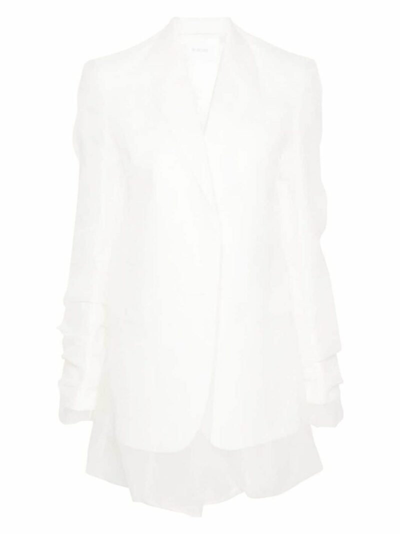 Max Mara Sportmax Women's Silk Single-Breasted Jacket in White | Size 38 | 12041053600