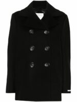 Max Mara Sportmax Women's Wool Double-Breasted Coat in Black | Size 42 | 22086011600