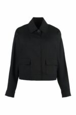 Max Mara Studio Women's Baffo Button-Front Cotton Jacket in Black | Size 44 | BAFFO2360410831600 Color 006