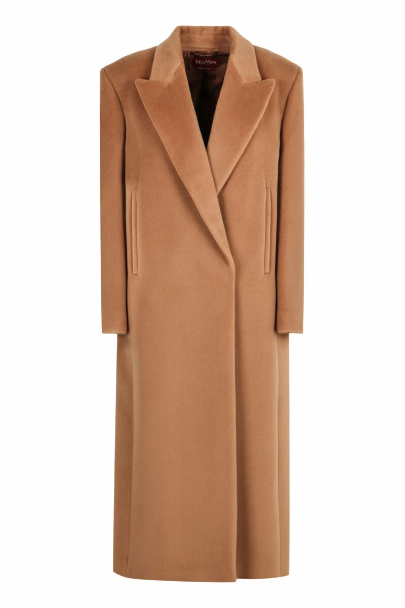 Max Mara Studio Women's Estremo Double-Breasted Wool Coat in Camel | Size 46 | ESTREMO2426016092600 Color 002