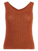 Max Mara Women's Arrigo Knitted Top in Orange | Size Large | ARRIGO2411361032600 Color 004