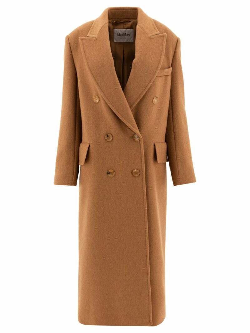 Max Mara Women's Double-Breasted Camel Coat in Beige | Size 38 | 2421016123600FUNGO001