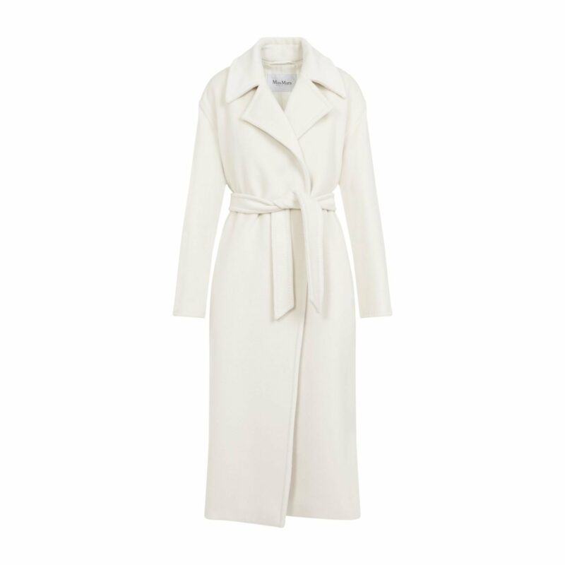 Max Mara Women's Fragore Orsetto Biver Coat in White | Size 42 | 242101611260010622