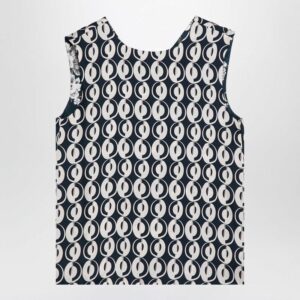 Max Mara Women's Reversible Sleeveless Top in Blue | Size 40 | TIMETOPSI