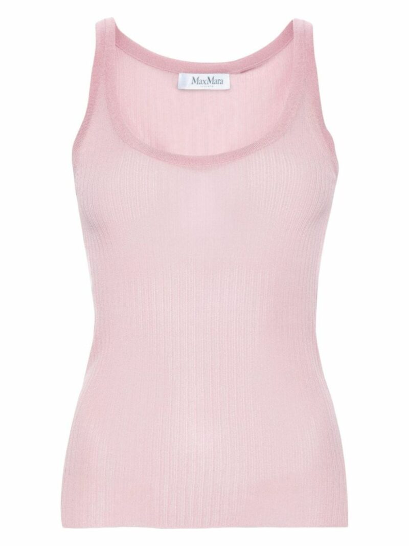 Max Mara Women's Silk Tank Top in Pink | Size Large | 11361043600