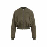 Mm6 Maison Margiela Women's Bomber Jacket in Green | Size 40 | S52AM0299S53984