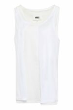 Mm6 Maison Margiela Women's Cotton Tank Top in White | Size Small | S52NL0059STJ365 Color 963