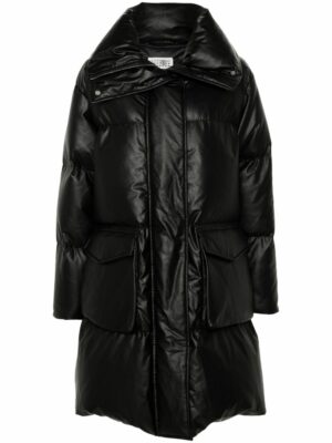 Mm6 Maison Margiela Women's Down-Feather Padded Coat in Black | Size Medium | S52AA0180 Color S53057900